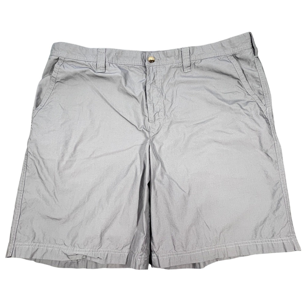 Columbia Grey Cotton Flat Front Casual Utility Shorts Mens 42W 10L AM4471